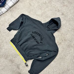 Fear of God Essentials Black Center Logo Hoodie Mens XL